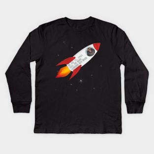 Chimpanzee in the Space Program Kids Long Sleeve T-Shirt